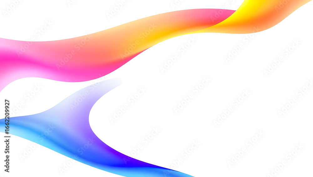Obraz premium Abstract Colorful Fluid Swirls: Vibrant Gradient Design, Modern Background, White Space