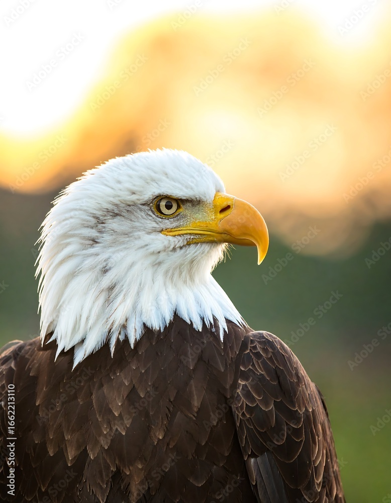Obraz premium Bald eagle portrait at sunset (2)