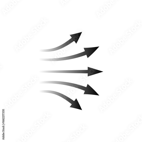 Discover various arrow designs showing air flow, motion dynamics, and directional movement.