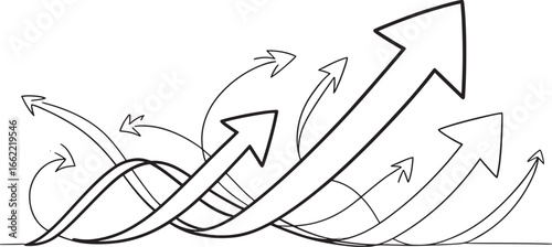 Abstract Upward Arrows Design Growth, Progress, and Success