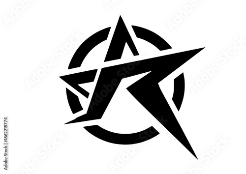 black and white logo initial AR