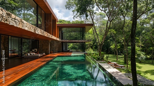 Luxury Modern House Tropical Jungle Pool Design