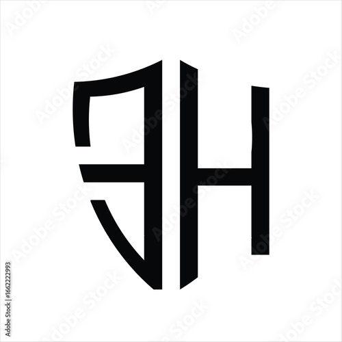Letter eh logo monogram emblem style with crown Vector Image