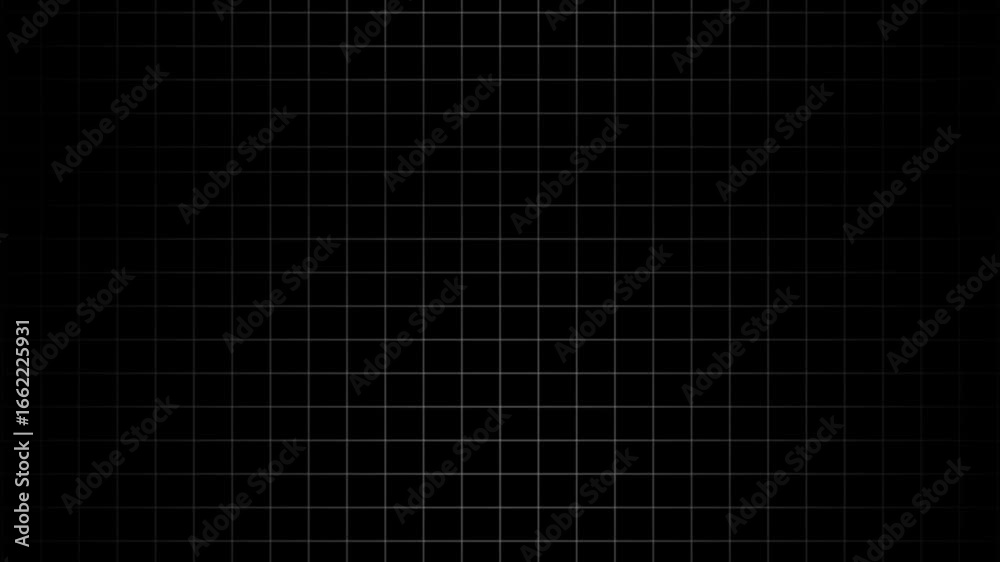 Animated background grid with twinkling dots at intersections. Grid graph pattern moving horizontally seamless loop animation black background Video . Grid background .