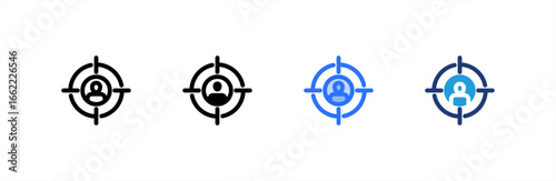Target Audience icon set multiple style collection. Vector illustration.