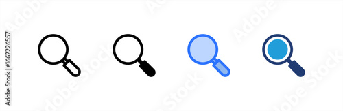 Search icon set multiple style collection. Vector illustration.
