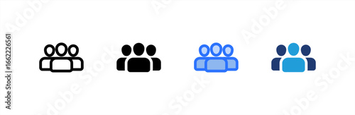Team icon set multiple style collection. Vector illustration.