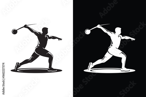 Hammer throw icon vector on White Background ,Vector Art Illustration on white background.