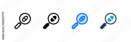 Medical Research icon set multiple style collection. Vector illustration.