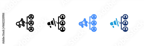 Public Relation icon set multiple style collection. Vector illustration.