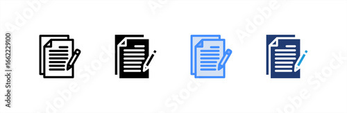 Copywriting icon set multiple style collection. Vector illustration.