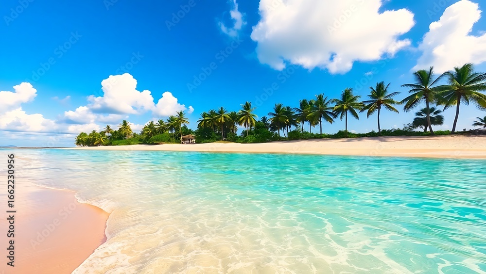 Fototapeta premium tropical beach with palm trees