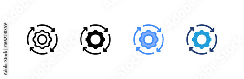 Cycle icon set multiple style collection. Vector illustration.