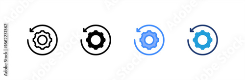 Return icon set multiple style collection. Vector illustration.