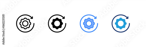 Reload icon set multiple style collection. Vector illustration.
