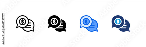 Financial Advice icon set multiple style collection. Vector illustration.