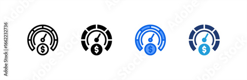 Performance icon set multiple style collection. Vector illustration.