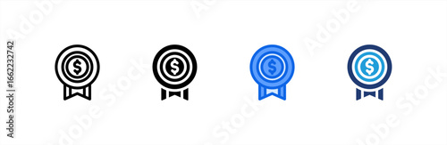 Award icon set multiple style collection. Vector illustration.