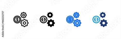 Money Management icon set multiple style collection. Vector illustration.