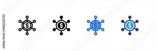 Network icon set multiple style collection. Vector illustration.