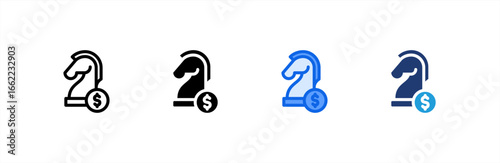 Business Strategy icon set multiple style collection. Vector illustration.
