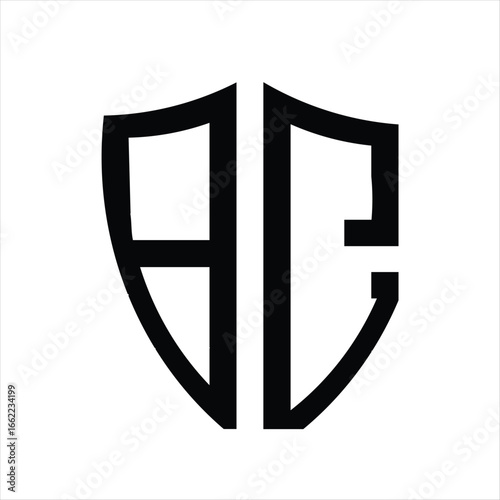 Letter bc logo monogram emblem style with crown Vector Image