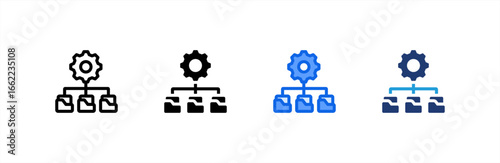 Data Management icon set multiple style collection. Vector illustration.
