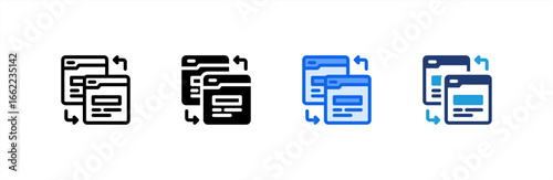 Redirect icon set multiple style collection. Vector illustration.