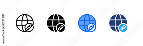 Link icon set multiple style collection. Vector illustration.
