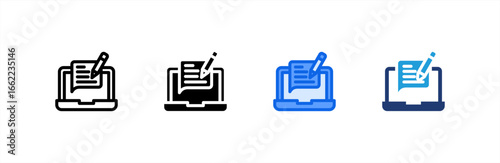 Blogging icon set multiple style collection. Vector illustration.