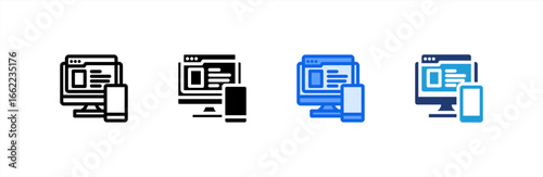 Responsive icon set multiple style collection. Vector illustration.