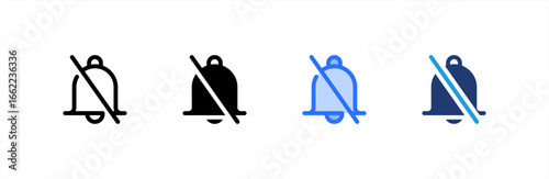 Mute icon set multiple style collection. Vector illustration.