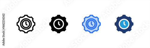 Time Management icon set multiple style collection. Vector illustration.