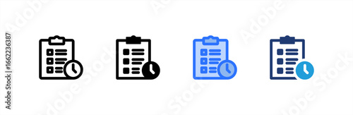 Planning icon set multiple style collection. Vector illustration.