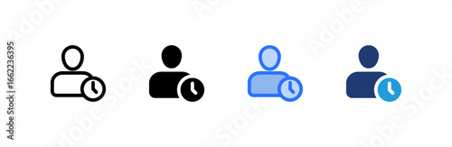 User icon set multiple style collection. Vector illustration.