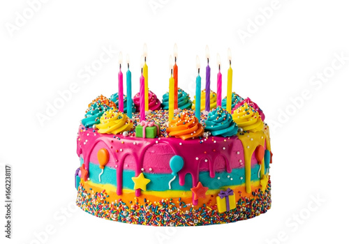 birthday cake with candles