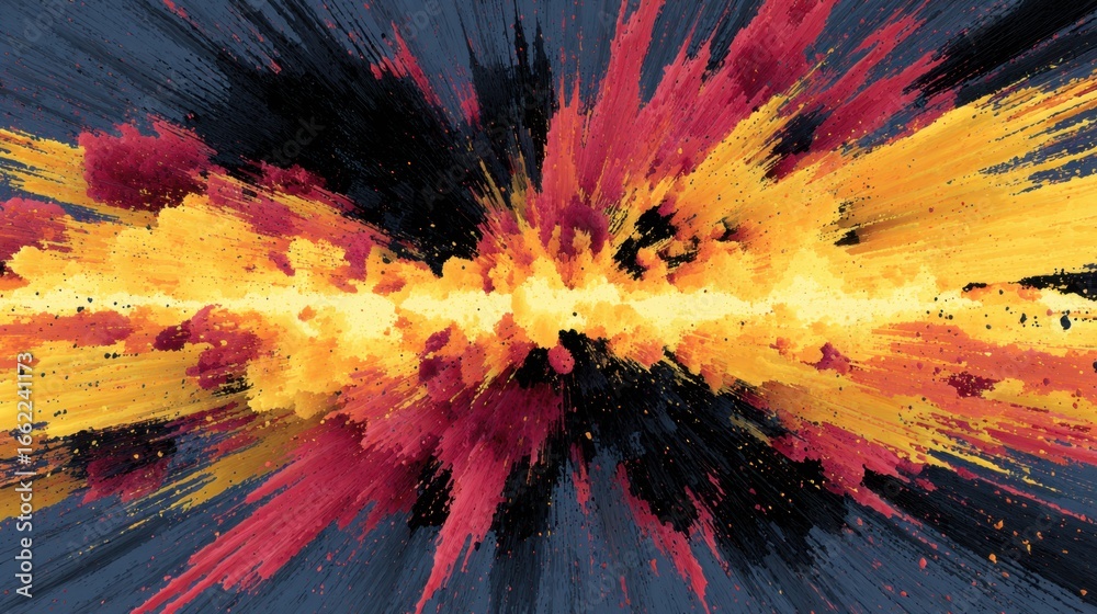 Fototapeta premium Explosive Abstract Art in Vibrant Colors Inspired by Pop Art Aesthetic