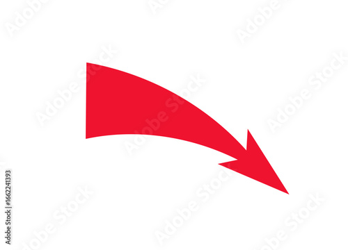 A single red arrow with strong curves, showing attack movement and a sense of strategic direction.