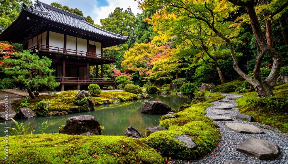 池のある古い日本庭園の苔むした岩(Moss-Covered Rocks in an Ancient Japanese Garden with a Pond)
池のある古い日本庭園の苔むした岩(Moss-Covered Rocks in an Ancient Japanese Garden with a Pond)