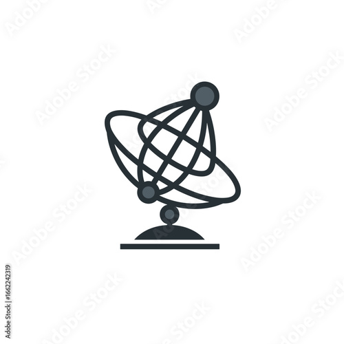 Stylized gyroscope or orbital rings icon
