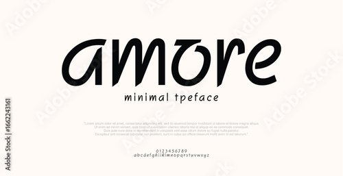 Amore typography beauty fashion elegant minimalist serif italic fonts decorative wedding vintage retro logos. Minimal luxury font alphabet logo. Vector illustration
