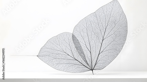 Elegant Skeleton Leaves Botanical Art Print Minimalist Nature Decor