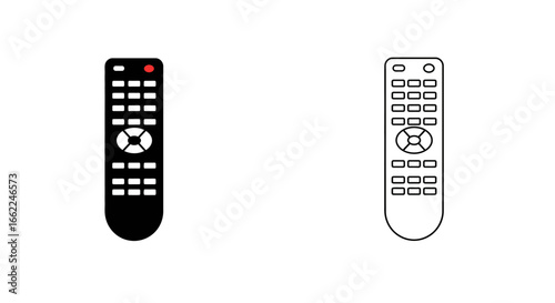 Remote Control Icon: A stylized remote control icon is isolated against a minimalist background, perfect for conveying concepts of technology and ease of use, with focus on user experience.