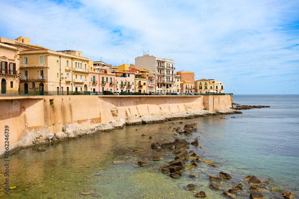 Coast in the centre of Syracuse city, Sicily Coast in the centre of Syracuse city, Sicily