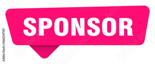 sponsor magenta sticker isolated on transpatent background. sponsor sign