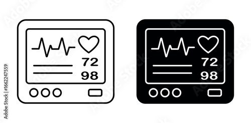 ICU monitor icon set color editable , vector illustration .