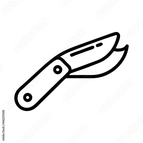 Curved blade utility knife with handle tool cutting