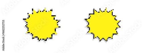 Two pixel art seashells open to reveal pearls inside, perfect for retro game design themes.