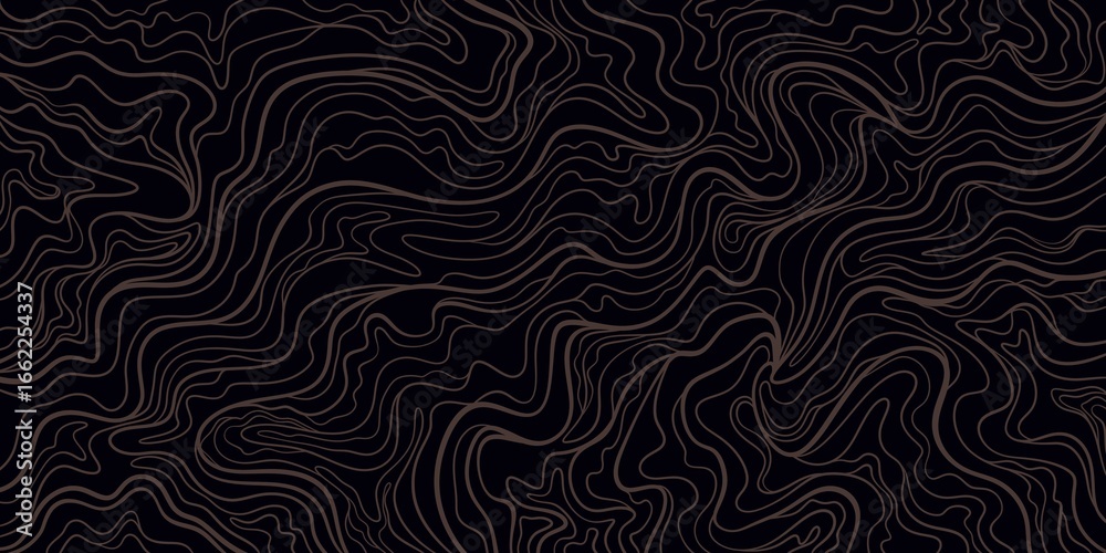 Fototapeta premium Black background with thin wavy lines
