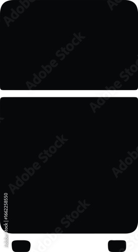 Illustrator Vector Simple refrigerator appliance household kitchen equipment silhouette